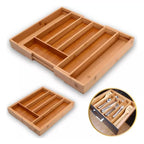 Porta-Talheres de Bambu Extensível